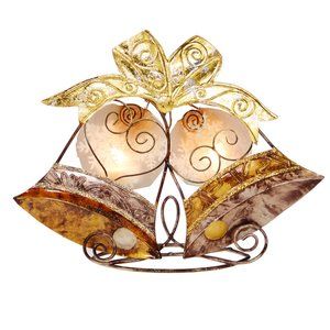 Capiz Golden Bells Tealight Candle Holder NEW